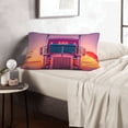 thumbnail image 6 of Gaeub Sunset Truck Highway Printed Pillow Case, Comfort Soft Hidden Zipper, Suitable for Sofa, Bedroom-14"x20", 6 of 6