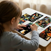 Lwlmwt Magic Scratch Art Paper,12pcs Scratch Art Paper Set & Adults,Art & Crafts Set,12 Sheets Scratchboard Crafts with Engraving Tool,for Adults and Kids