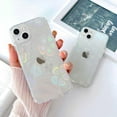 thumbnail image 5 of Compatible with iPhone 13 Case Cute Crystal Clear with Laser Bling Glitter Flower Pattern Design for Women Girls Soft TPU Phone Case Shockproof Protective Cover for iPhone 13, Flower, 5 of 6