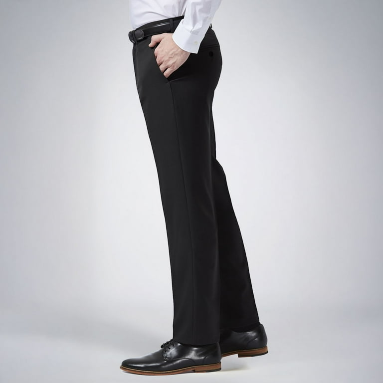 Men's Haggar Premium Comfort Flex-Waist Slim-Fit Stretch Flat-Front Dress  Pants Color: Dark Gray Size: 33X30 - Walmart.com