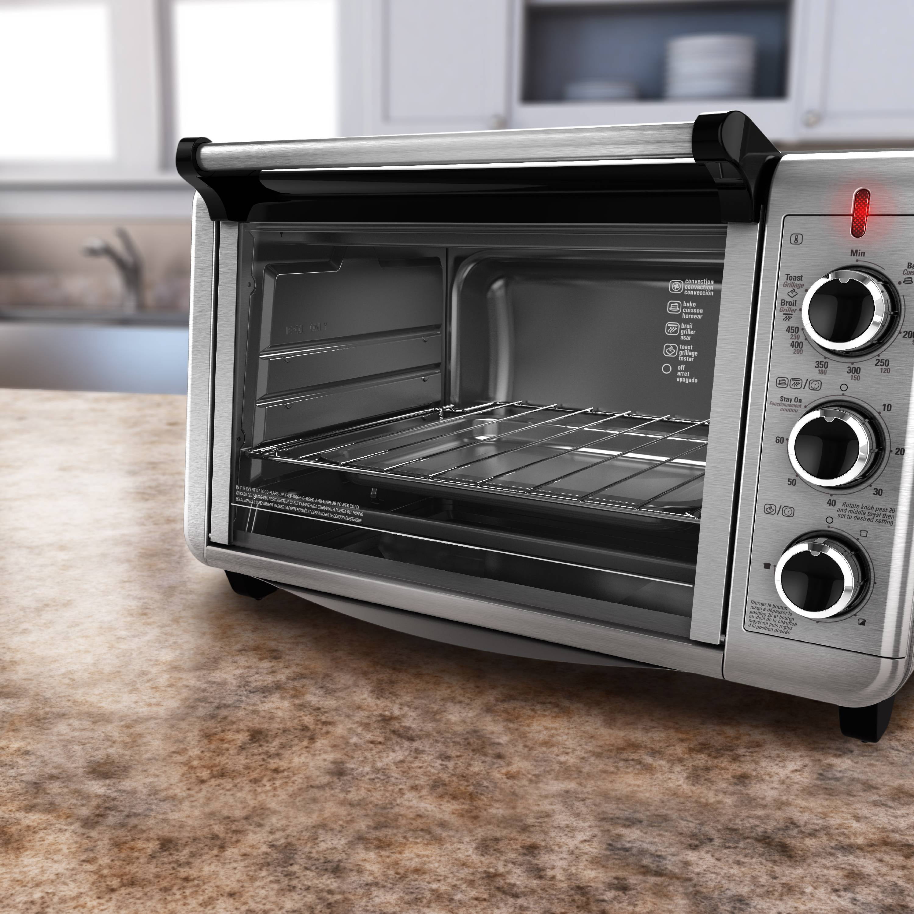 BLACK+DECKER 6-Slice Toaster Oven in Black TO1950SBD - The Home Depot