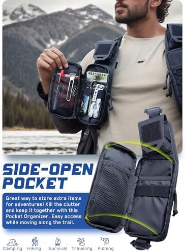 Voylla Molle Backpack Accessories Pouch of Curve Design Version, Tactical Backpack Strap Pouch Hiking Backpack Attachment Pack