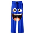 thumbnail image 4 of Gyexs Mens Casual Pajama Pants Funny 3D Cartoon Face Printed Sweatpants Drawstring Elastic Relaxed Fit Trousers Blue, Size S, 4 of 4