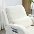 thumbnail image 4 of Cterwk Modern High Back Living Room Accent Armchair Rocking Chair with 1 Lumbar Pillow, 2 Side Pockets, White, 4 of 9