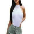 thumbnail image 1 of xiaxaixu Combishort d'Été Sans Manches pour Femmes, Bandage Extensible, 1 of 6