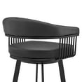 thumbnail image 3 of Armen Living Indoor Bronson 29" Bar Height Swivel Bar Stool in Black Finish and Black Faux Leather, 3 of 9