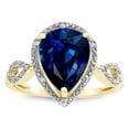 thumbnail image 2 of Star K � Vintage Look Halo Large 11x8 Pear Shape Created Sapphire Ring, 2 of 9