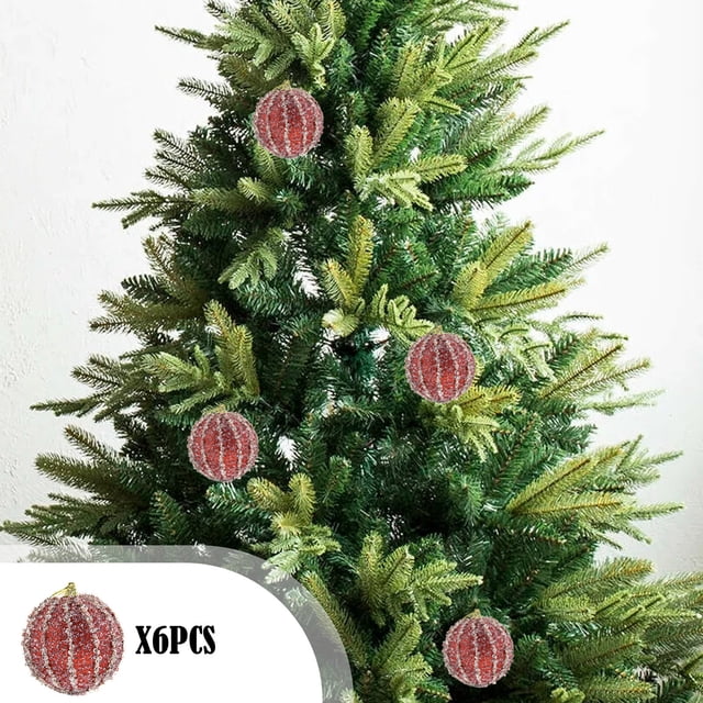 onlyliua para El Hogar Adornos Navideños Bolas de Decoración para Árbol de Navidad con Bolas de Polvo Adornos Navideños Adornos Navideños de 8 Cm Colgantes Pequeños