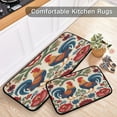 thumbnail image 5 of 2-Piece Kitchen Rugs Set Non-Slip Mats Carpet Floor for Kitchen, Bathroom (19.7"x27.6" & 19.7"x47.2") Male and Female Chickens, 5 of 7