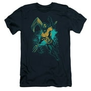 Aquaman Movie Make A Splash S/S Adult 30/1 T-Shirt Navy