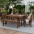 thumbnail image 2 of Walker Edison 6-Piece Chevron Outdoor Patio Dining Set in Dark Brown, 2 of 7
