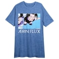thumbnail image 4 of Aeon Flux Flying Crew Neck Short Sleeve Blue Heather Women's Night Shirt-XL, 4 of 5