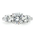 thumbnail image 5 of Sterling Silver Rhodium-plated Three Stone CZ Ring, 5 of 6