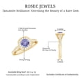thumbnail image 6 of Rosec Jewels Tanzanite Halo Engagement Ring with Diamond - 5 mm - Vintage Inspired Ring for Women - AAA Quality Certified, 18K Yellow Gold, US 13.00, 6 of 9