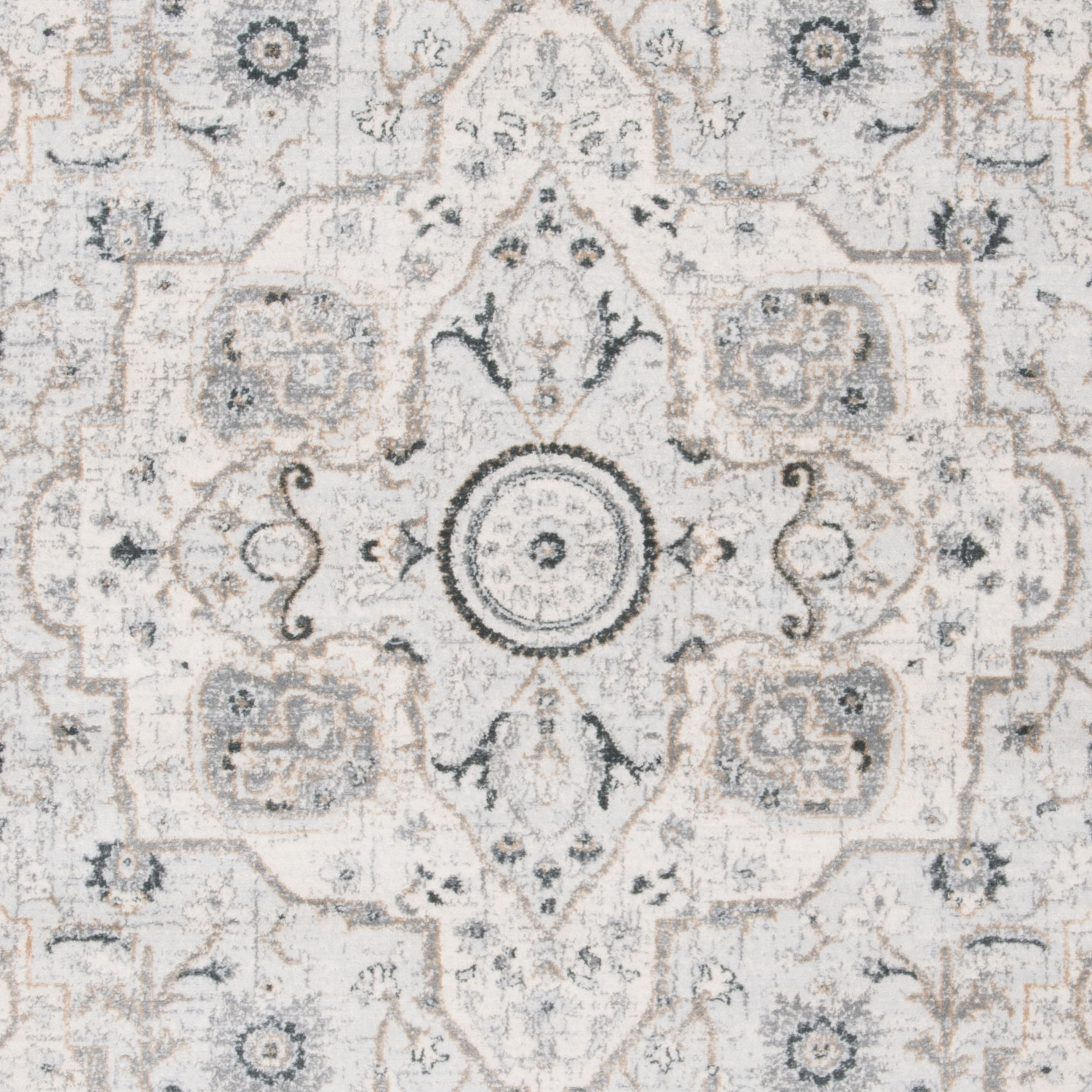 SAFAVIEH Glamour Cionadogh Distressed Floral Wool Area Rug, Blue/Ivory, 4' x 6'