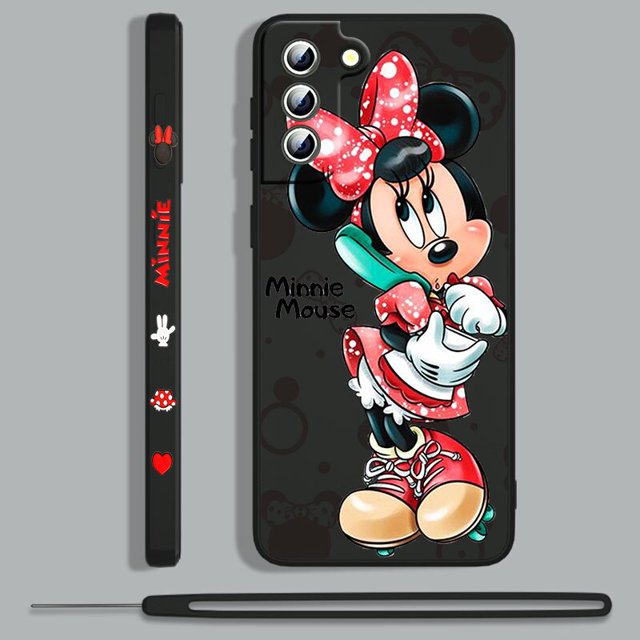 Funda de teléfono de Mickey y Minnie para Samsung Galaxy, carcasa bonita con cuerda izquierda para Samsung Galaxy S23, S22, S21, S20, S10, Note 20, 10, Ultra Plus, Pro FE Lite