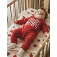 thumbnail image 4 of BemeyourBBs Newborn Baby Boy Girl Valentines Day Outfits Infant Fall Winter Spring Clothes Mama's Sweat Heart  Romper Crew Neck Long Sleeve Letters Heart Print Jumpsuit, 4 of 9