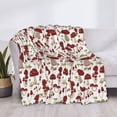thumbnail image 3 of Uemuo Mushroom Printed Throw Blanket for Couch, Fluffy Fuzzy Blankets for Bed, Sofa, Cozy Flannel Faux Fur Blanket-80"x60", 3 of 6