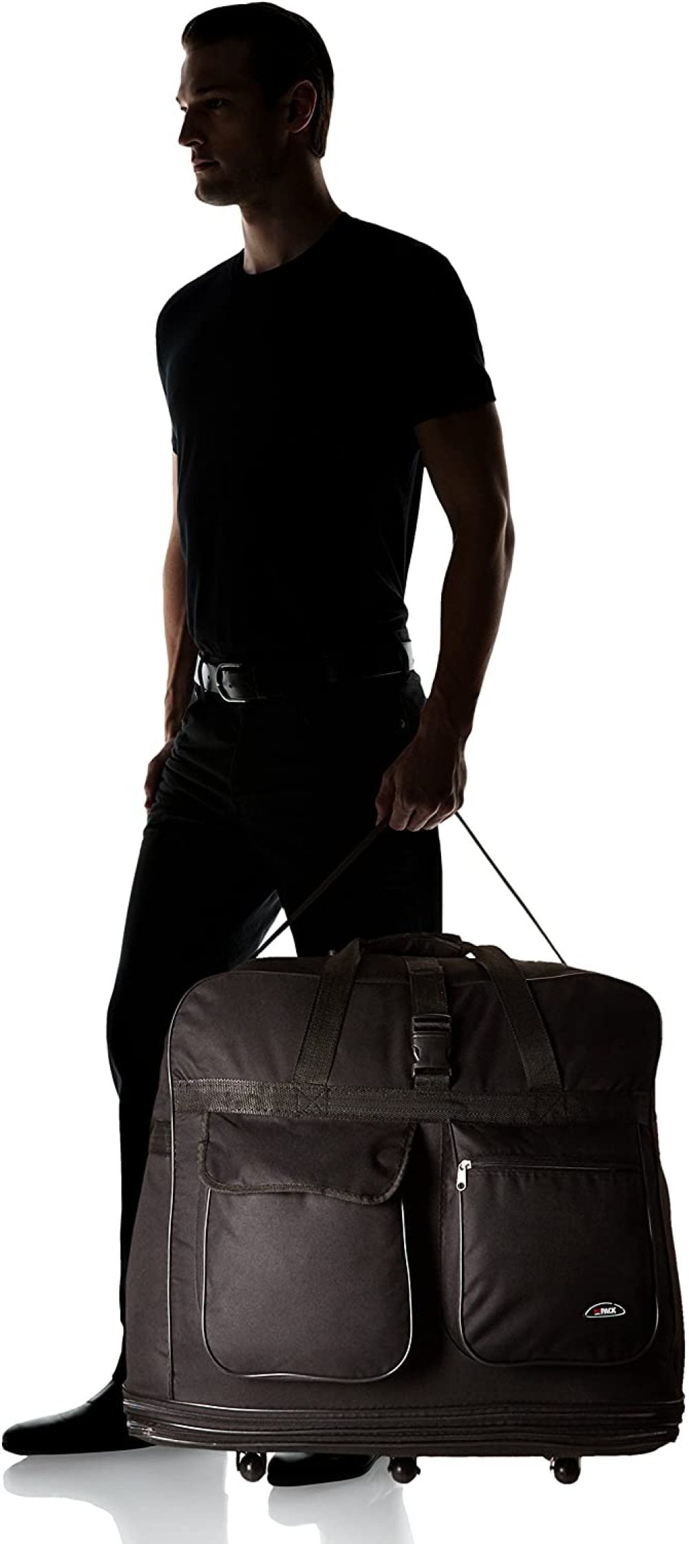 Hipack Travel Rolling Duffle Bag 30" Large Black