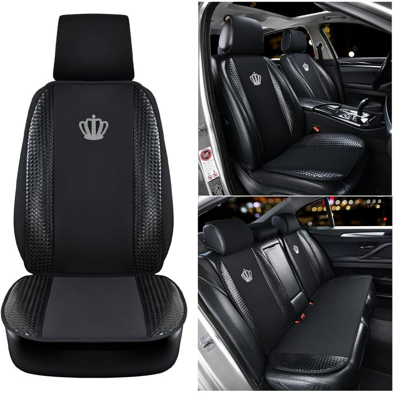 Stamping Crown Queen Car Seat Covers Universal Leather Woven Wear Resistant and Dirt Resistant Car Interior Seat Cushion