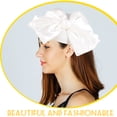 thumbnail image 4 of Shisuyan Chapeau Melon Femme Chapeau Seau Halloween Robe de Soirée Chapeau pour Mariage (Blanc), 4 of 8