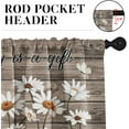 thumbnail image 5 of Farmhouse Floral Kitchen Window Curtains Valance and Tier Set 36 Inch, Daisy Rustic Vintage Flower Inspirational 3 Piece Window Treatment Tiers Kitchen Decor Country Wooden Drapes, 5 of 6