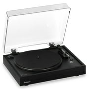 Electrohome Montrose Wireless Vinyl Record Player 2-Speed Belt-Drive Turntable, with Audio-Technica Stylus, Bluetooth, Vinyl-to-MP3 Recording, Speed Control Motor, Built-in Preamp, Wood Plinth (RR36B