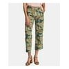 FREE PEOPLE Womens Green Camouflage Capri Jeans 25 Waist