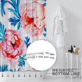 thumbnail image 4 of Watercolor Floral Shower Curtain Sets,Blush and Teal Leaves Flowers Bathroom Curtains,Modern Minimalist White Bath Curtain,Waterproof Fabric with 12 Hooks 72x72 Inches, 4 of 6