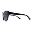 thumbnail image 4 of Womens Oversized Shield Cat Eye Inset Lens Sunglasses All Black, 4 of 4