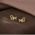 thumbnail image 5 of Solid 925 Sterling Silver Bow Stud Earrings for Women Teens Small Ribbon Stud Earrings Bowknot, 5 of 11