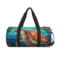 thumbnail image 2 of Easygdp Sea Turtle in Coral Travel Bag, Camping, Weekend, Carry On Overnight Duffel Bag with Shoulder Strap, 2 of 8