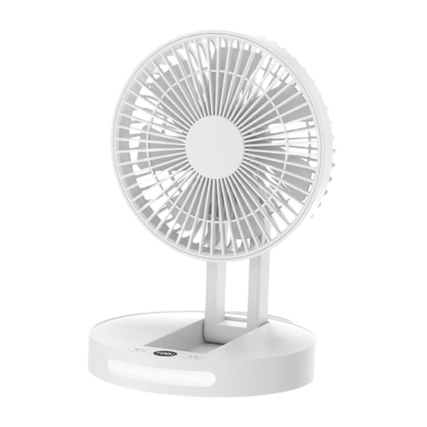 Ventilador de escritorio plegable de 5 velocidades para el hogar, la oficina y el exterior. Blanco