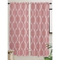 thumbnail image 5 of Coral Pink Morocco Living Room Curtains 2 Panel, Vintage Geometric Plaid Mahbudium Cafe Window Treatment, Extra Long Farmhouse Bedroom Bathroom Kitchen Curtains Drapes 104"x72", 5 of 6