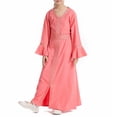 thumbnail image 2 of XQYLOS Arab-Style Maxi Dress Modest Loose Sleeve Boho Skirt Cultural Outfit for Teens 12-16Y Breathable Spring Summer Layered Dress Ethnic Celebration Attire, 2 of 9