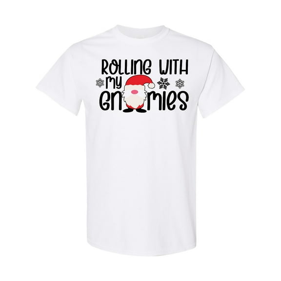 Inktastic Rolling with My Gnomies Cute Christmas Gnome in Hat T-Shirt