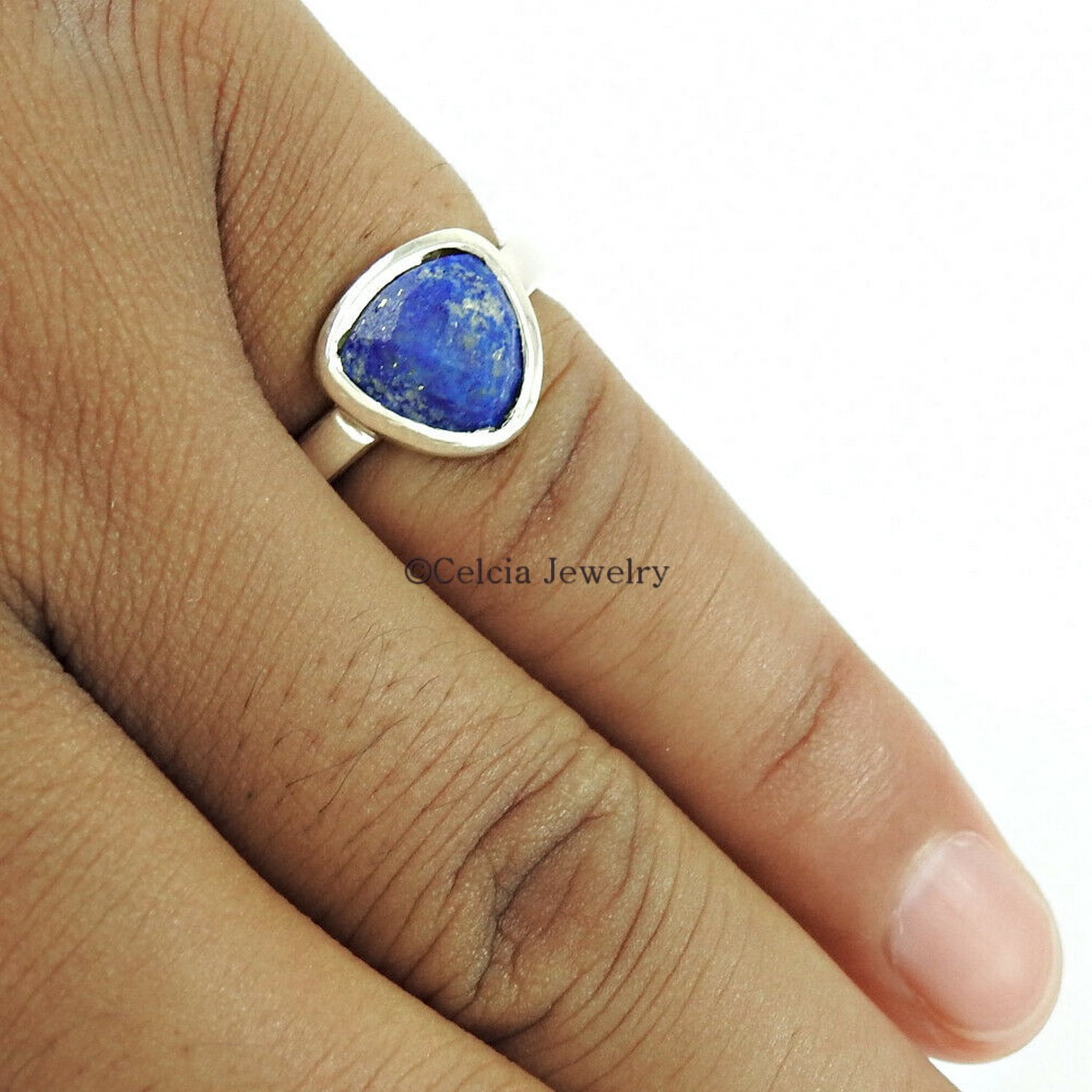 Solid 925 Sterling Silver, Lapis Lazuli Healing Gemstone Ring, Engagement Ring, Wedding Ring, Promise Ring, Solitaire Ring, Birthday&nbsp;Gifts For Women, Valentines Day Gifts (lapis-lazuli, 7)
