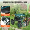 thumbnail image 2 of VEVOR Rolling Garden Cart with Seat, 360°Rotating Garden Stool for Planting, Wagon Scooter with Steering Handle & Utility Tool Tray, Suitable for Patio, Yard, and Outdoors, Green, 2 of 8