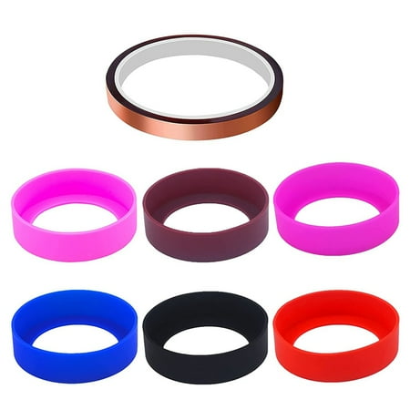 

7 Pack Silicone Bands for Sublimation Tumbler Heat Transfer Silicone Wraps Sublimation Bands with 1 Heat-Resistant Tape