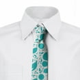 thumbnail image 2 of Abstract Necktie, Exotic Fruits Polka Dots, Dress Tie, 3.7", Dark Seafoam White, by Ambesonne, 2 of 3