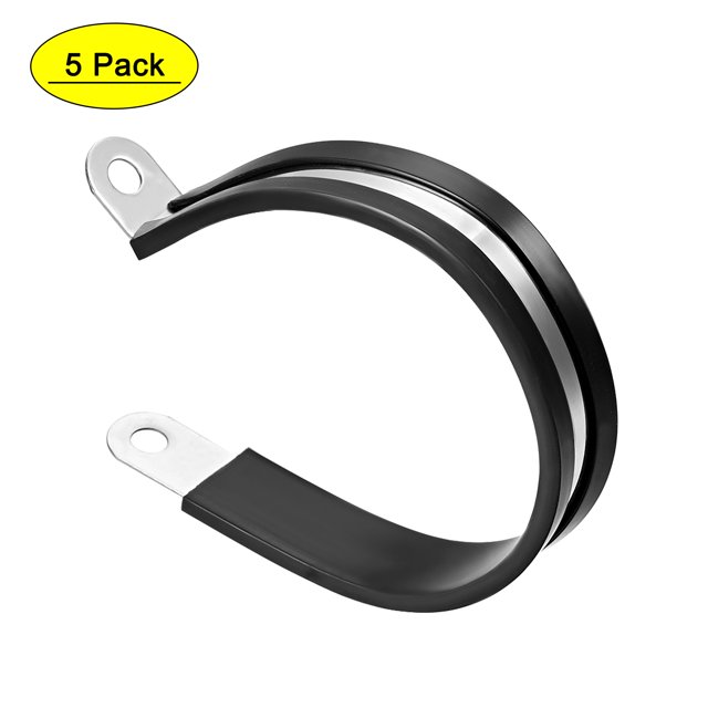 Unique Bargains 2.48 '' R Forme Caoutchouc Amortis Pinces Isolées 304 Acier Inoxydable 5 Pack
