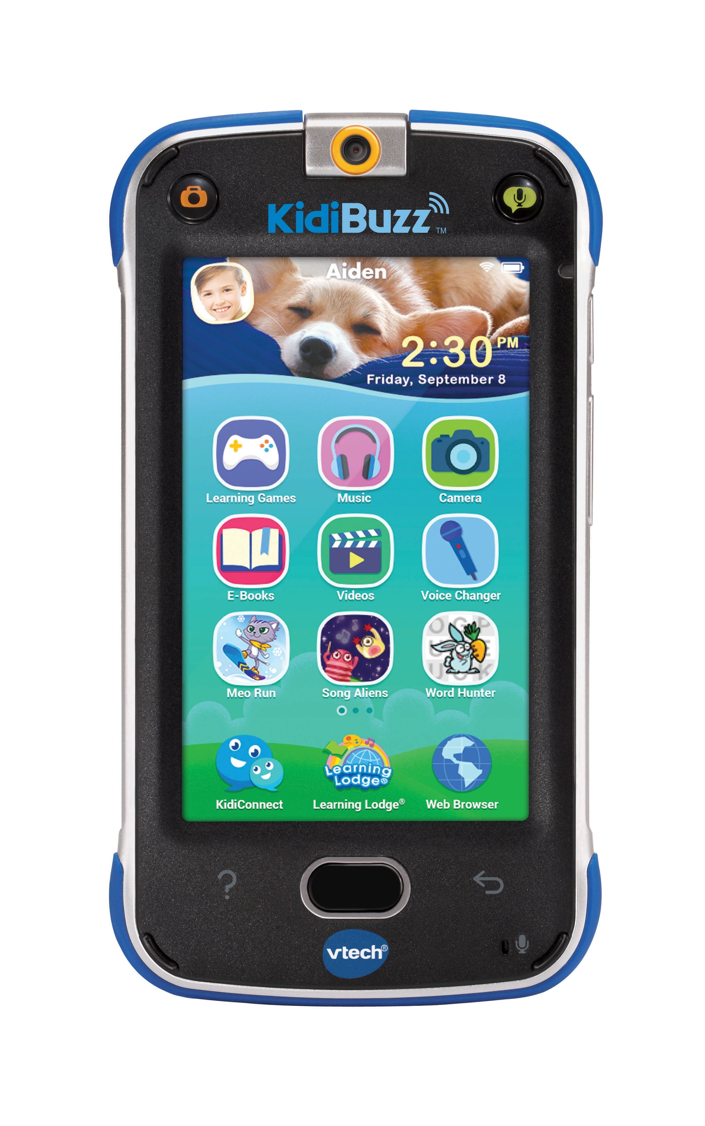 New VTech Kidibuzz Blue Hand Held Black Smart Device Toy Phone For Kids Htf 