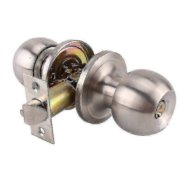 Stainless Steel Exterior Door Handle Round Security Front Door Lock1pcssilver/YY