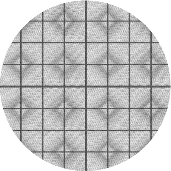 Ahgly Company Indoor Round Patterned Gunmetal Gray Area Rugs, 5' Round