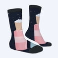 thumbnail image 2 of Unisex Trendy Socks (2 Pairs) - Whimsical Soap Design with Whipped Cream Colorful Mixed Colors for All Seasons, 2 of 5
