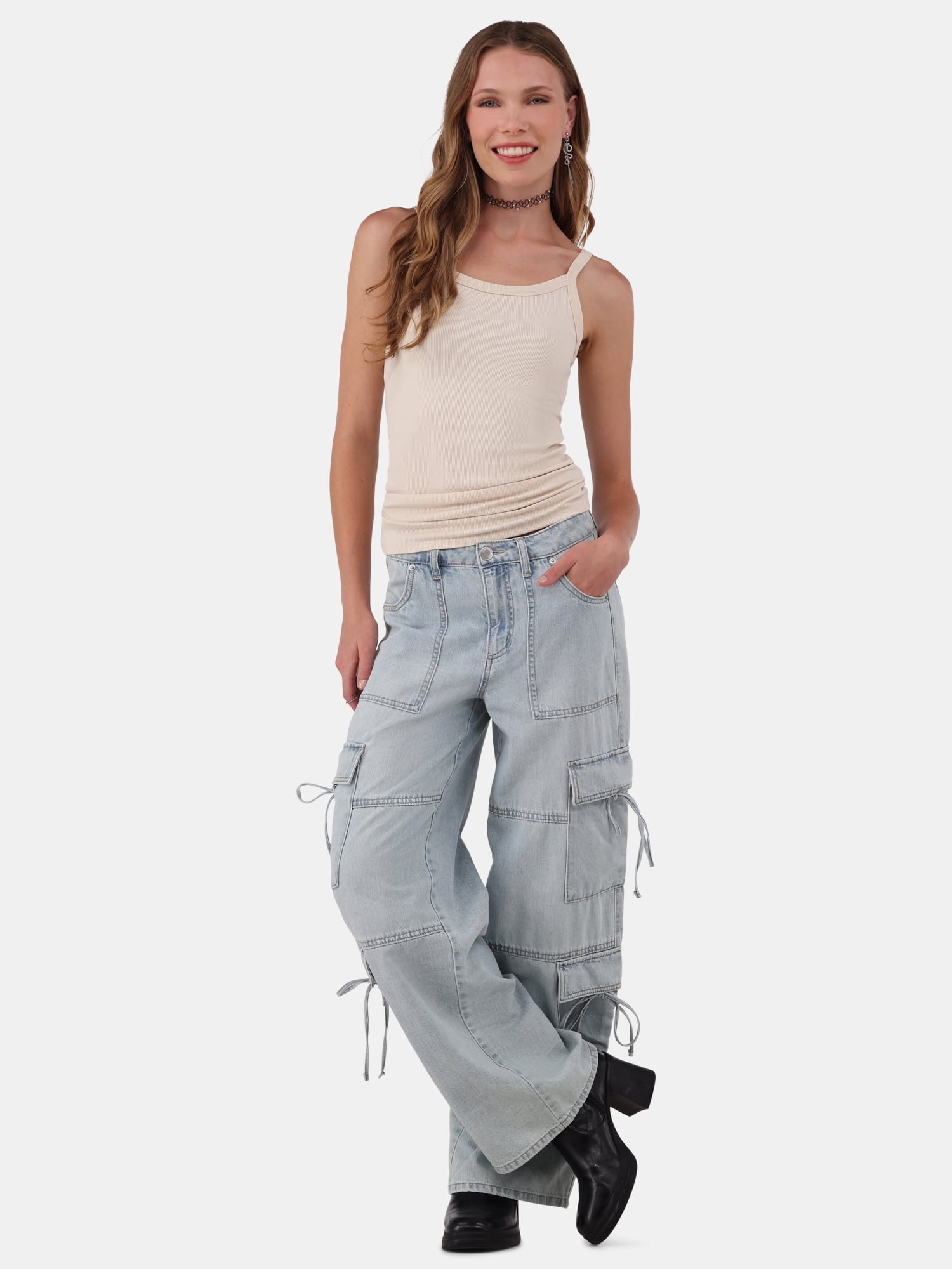 No Boundaries Ribbed Cami Top, Women's XXS-XXL