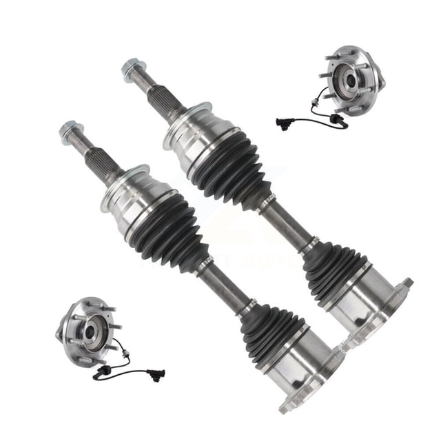 Kugel Front CV Axle Drive Shaft and Complete Hub Bearing Assembly Kit for Car 2015-2019 GMC Sierra 3500 HD Chevrolet Silverado with Dual Rear Wheels 4WD - Left Right Side (Driver Passenger) KN7-100439
