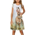 thumbnail image 2 of Toddler Girl Clothes under $5 Summer Easter Eggs Bunny Ruffle Sleeve Sundress Toddler Girls Dress Summer Dresses 4-14T, 2 of 6