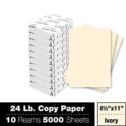 Springhill Opaque Colors Multipurpose Paper 60 Lbs. 8.5" x 11" Ivory 5000/Carton (024039CASE)