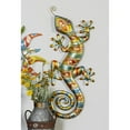 thumbnail image 3 of DecMode Multi Colored Metal Indoor Outdoor Lizard Wall Decor with Diamond and Swirl Details, 3 of 16